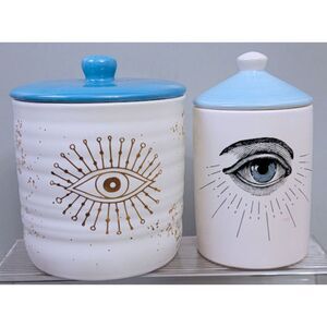 Ceramic Mystical Big Eye Canister, Viridi Cinnamon & Clove Candle (Vietnam)
